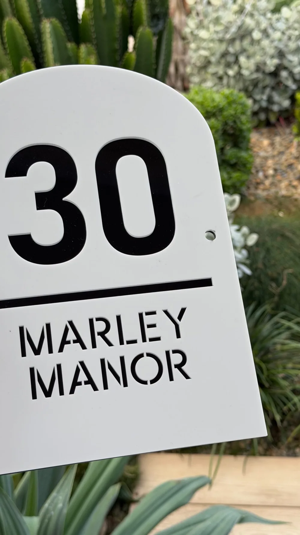 Our personalised Marley Manor sign from Curatedd